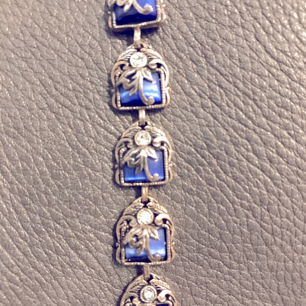 Blue Cat’s eye bracelet 925 sterling silver